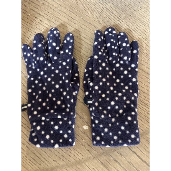 LANDS END Fleece Navy/White Polka Dot Set S/M - Picture 7 of 8